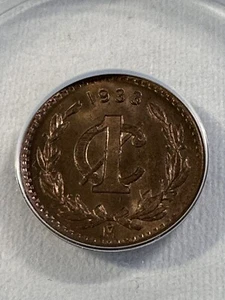 1933-Mo Mexico 1 Centavo Graded MS 64 RB by ANACS - Picture 1 of 4