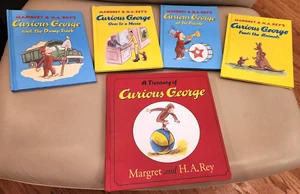 HARCOVER BOOK LOT 5~A TREASURY OF CURIOUS GEORGE + 4 OTHER CURIOUS GEORGE BOOKS - Picture 1 of 21