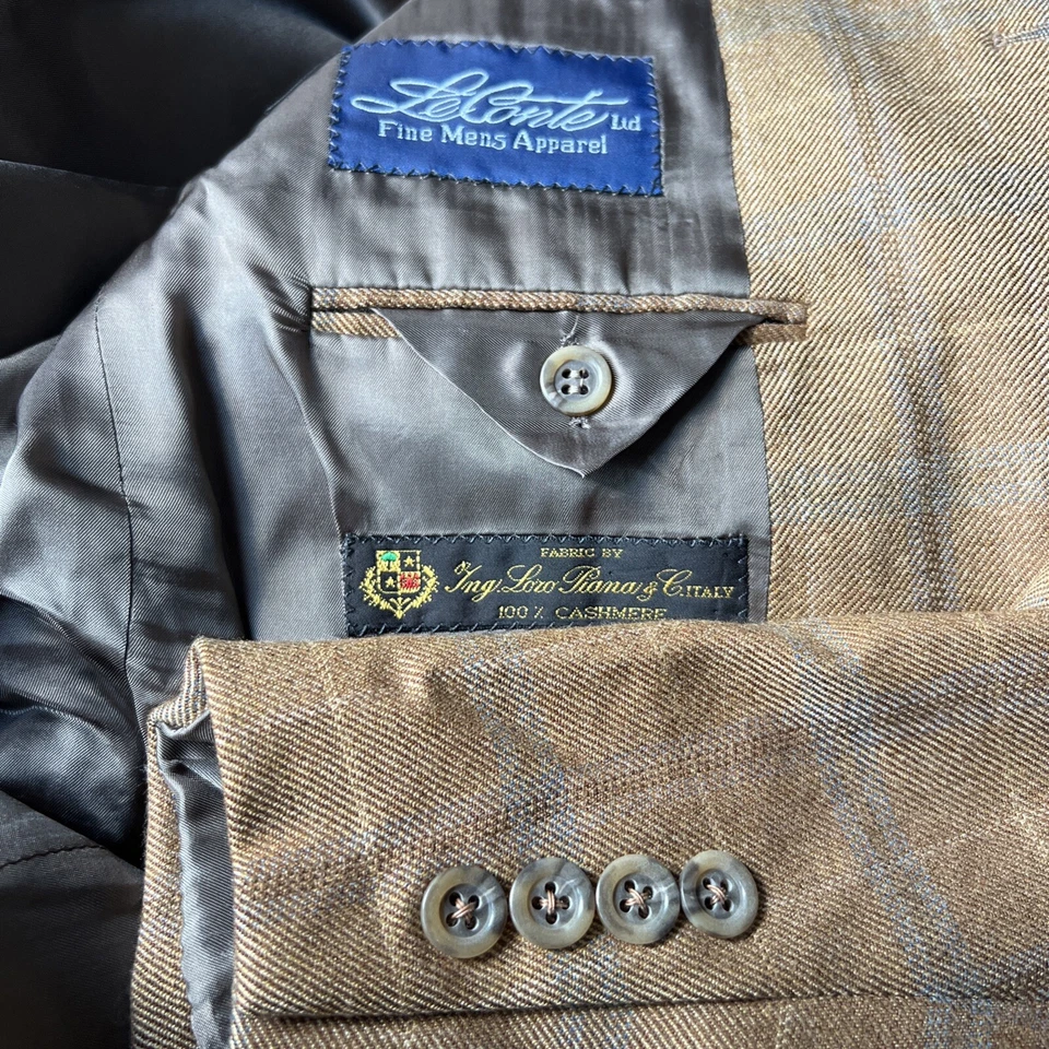 Blazer Loro Piana 42L Cachemira Cuadros Chaqueta Abrigo De Colección Jack Victor Ventana Foto 1 de 4