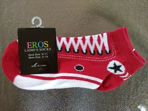 Women's Eros Sneaker Print (Low Cut) Novelty Socks stocking stuffer! - Picture 1 of 9