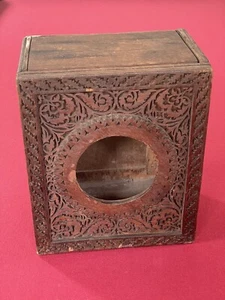 Boite ancienne Bois sculpté Caisson XIXe siecle - Picture 1 of 11