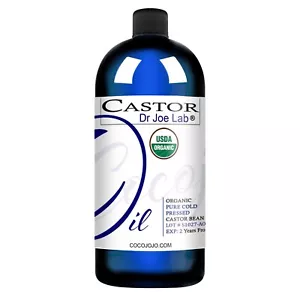 32 oz OLIO DI RICINO CERTIFICATO USDA BIOLOGICO USP ESANO FREE SPREMUTO A FREDDO CAPELLI BARBA - Foto 1 di 1