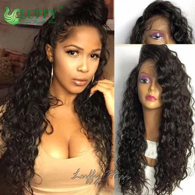 Wavy 13*6 Lace Front Wigs Brazilian Wave Human Hair Full Lace Wig With Baby Hair - Image 1 of 4