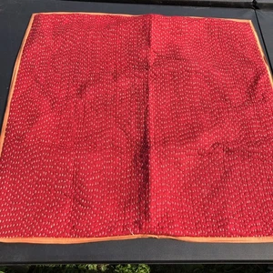 Pottery Barn Red Orange Quilted Euro Pillow Sham Tie Closure 27” x 27” - Picture 1 of 8