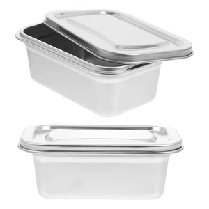 2pcs Homemade Ice Cream Containers: Stainless Steel Freezer Storage Containers - Picture 1 of 12