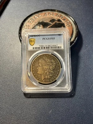 1878-CC Silver Morgan Dollar, PCGS F15, True Value Label - Image 1 of 4