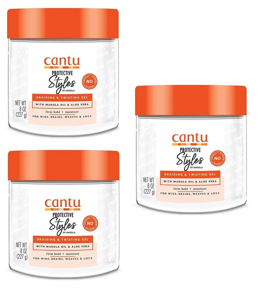 BL Cantu Protective Styles Gel Braiding & Twisting 8oz Jar X 3 Packs - Image 1 of 1