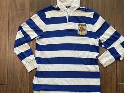 Polo Ralph Lauren Rugby Dragon RLPC Patch Striped Shirt Large Vintage Rare - Image 1 of 4