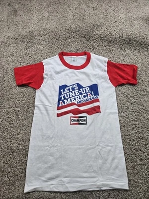 Camisa Vintage Champion Spark Plugs Para Hombre Gráfico Mediano Manga Corta Hecha en EE. UU. Años 70 Foto 1 de 4