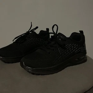 Black Running Trainers Unbranded Size UK 3.5 EU 36 Printed Work Shoes - Picture 1 of 6