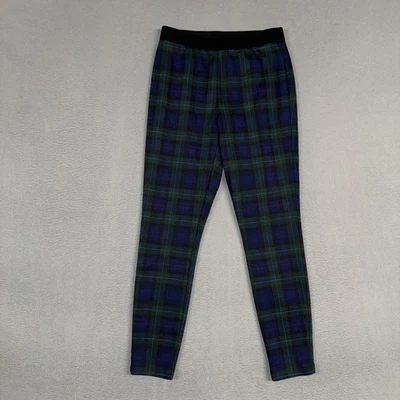 Talbots Pants Womens 4P Blue Green Plaid Soho Ankle Pull On Elastic Polyester - Image 1 of 4