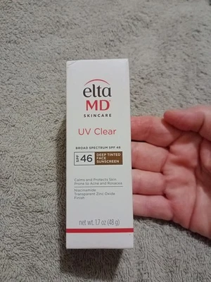 Elta MD UV Clear Deep Tinted Broad Spectrum SPF 46 Sunscreen 1.7oz/48g NIB - Image 1 of 4