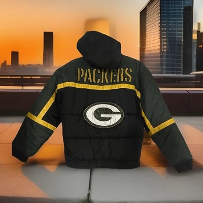 Vintage ProPlayer Green Bay Packers Reversible Jacket  90’s Hooded Starter - Image 1 of 4