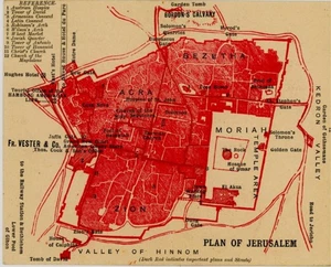 1920s JERUSALEM POCKET MAP for Tourists to BRITISH PALESTINE - Picture 1 of 2