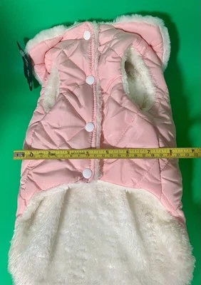 Witty Boy Jeans Waterproof Fur Dog Jacket Pink Warm Fleece Clothes Vest Coat XL - Image 1 of 4