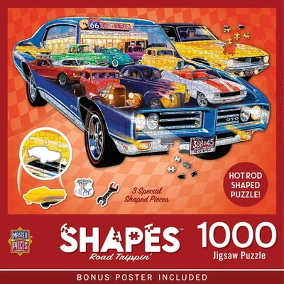 MasterPieces - Contours - Road Trippin 1000 Piece Shaped Jigsaw Puzzle - Image 1 of 4