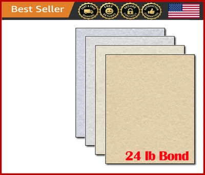 Assorted Color Parchment Letterhead Paper 40 Sheets 24lb Bond Printer Friendly - Image 1 of 2