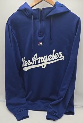 Camiseta con capucha para hombre L.A. Dodgers Majestic MLB béisbol cuello redondo M Foto 1 de 4