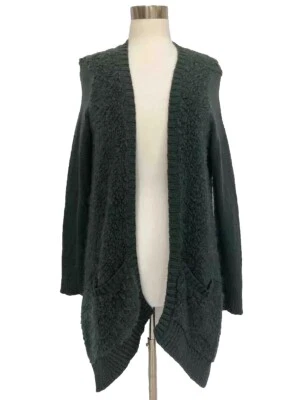 Suéter Sleeping on Snow M Anthropologie Verde Profundo Boucle Drapeado Cárdigan Abierto Foto 1 de 4