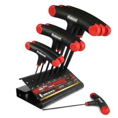 8 Piece Premium T Handle Hex Allen Key Set - SAE Inch Sizes 5/64" through 3/8" - Image 1 of 4