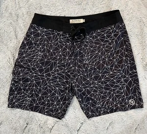 Ezekiel Board Shorts Men’s Size 38 Black White Patterned Swim Trunks Surf Hybrid - Picture 1 of 11