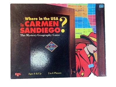 Where in the USA is Carmen Sandiego? Board Game The Mystery Geography As Is Vtg - Image 1 of 4