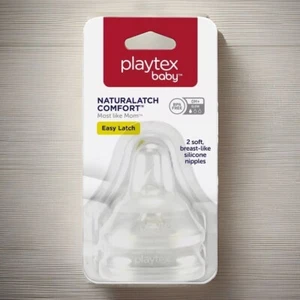 2 PK~Playtex Naturalatch Comfort Silicone Bottle Nipples 6M+ Fast Flow - Picture 1 of 2