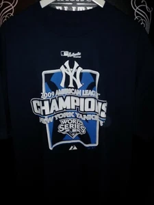 XXL Majestic New York Yankees 2009 American League Champions World Series Shirt - Picture 1 of 3