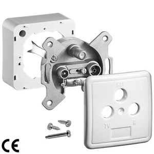 Antennendose 3-Fach SAT Durchgangsdose 10dB DC Aufputz & Unterputz Montage - Bild 1 von 8