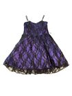 Vintage Punk Goth Short Prom Dress Purple Black Lace Small