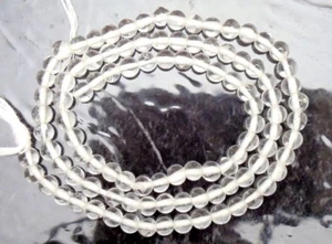 Lote LIQUIDACIÓN ¡Oferta!  Cuentas de piedras preciosas sueltas redondas de cuarzo de cristal de 4 mm 14" - Imagen 1 de 2