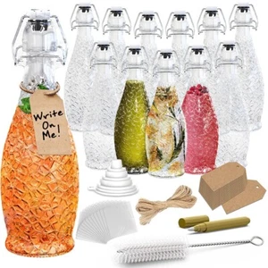 Nevlers 17 oz Textured Swing Top Bottles (Pack of 12) Includes Funnel & Brush - Picture 1 of 9