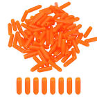 100pcs 3mm Rubber End Caps Cover PVC Vinyl Screw Thread Protector, Orange