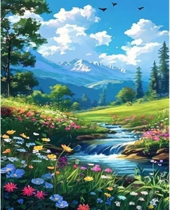 Art Acrylic Adult's Paint-by-Number Kits on Canvas, Home Wall Decor 16x20 Inch. - Picture 1 of 7