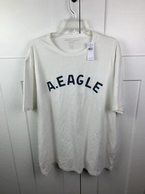 NUEVO CON ETIQUETAS Camiseta American Eagle XXL Para Hombre Blanca Gráfica Azul Marino Manga Corta Foto 1 de 4