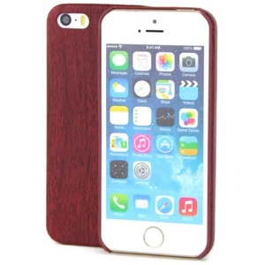 Apple iPhone 5 / 5s / SE TPU Etui na telefon komórkowy Wygląd drewna Ochrona Case Mahoń Cover - Zdjęcie 1 z 3