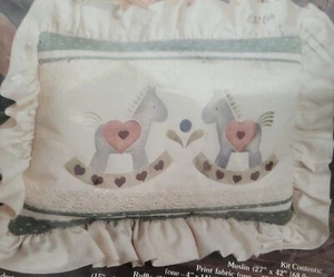 Vintage 80's DIY ROCKING HORSE Pillow and Hoop Stencil Kit #7819 NOS Yours Truly - Picture 1 of 3