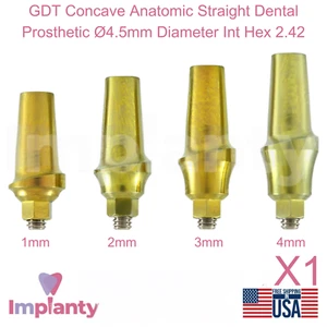 Prótesis dental recta anatómica cóncava GDT Ø4,5 mm diámetro interior hexagonal 2,42 - Imagen 1 de 4