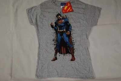 SUPERMAN TALL & STRONG LADIES SKINNY T SHIRT NEW OFFICIAL DC COMICS - Image 1 of 4