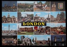 Vtg GREETINGS FROM LONDON 16 Views-Coca Cola, Skoal Lager, Double Decker Buses