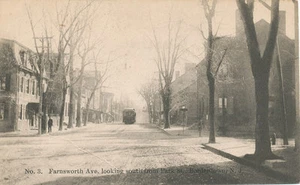 Bordentown NJ * Farnsworth Ave Blick nach Süden ca. 1906 * Trolley Burlington Co. - Bild 1 von 2