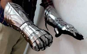 GUANTES ARMADURA FUNCIONALES ESTILO CABALLERO GÓTICO METAL GUERRERO MEDIEVAL GUANTES - Imagen 1 de 4