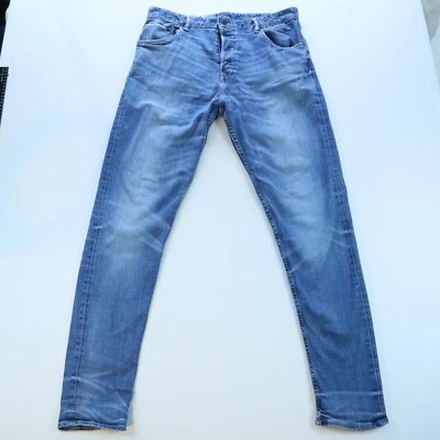 Pantalones de mezclilla Banana Republic ribete 34x34 (medidas 34x32) botón mosca blanco roble cono oscuro Foto 1 de 4