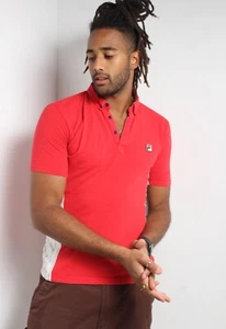 Fila White Line Mens Polo Shirt - Red - Size Medium M (E20) - Picture 1 of 5