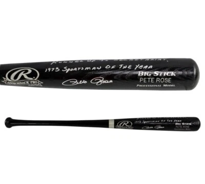 Pete Rose Signed Cincinnati Reds Cooperstown Engraved Black Bat- Runner Up - Image 1 of 4