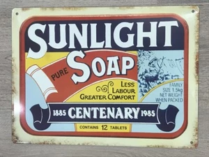 Sunlight Soap Tin Sign - Reproduction Vintage - 35 x 25 cm - Picture 1 of 1