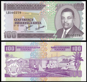 BURUNDI 100 FRANCS (P37f) 2007 UNC - Picture 1 of 1