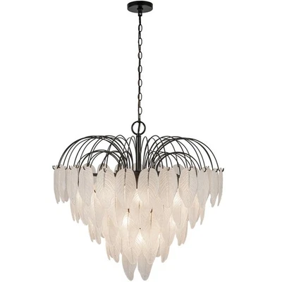 Lámpara de araña Artcraft Lighting AC11782BK Alessia blanco y negro Foto 1 de 4