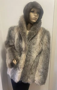 Vintage Jordache Plush Faux Fur Jacket Coat 80s 11/12 Women’s Mob Wife - Picture 1 of 12