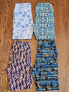 LuLaRoe TC Leggings Lot x 4 - Geometric and Aztec Patterns -  Tall Curvy / EUC - Picture 1 of 6